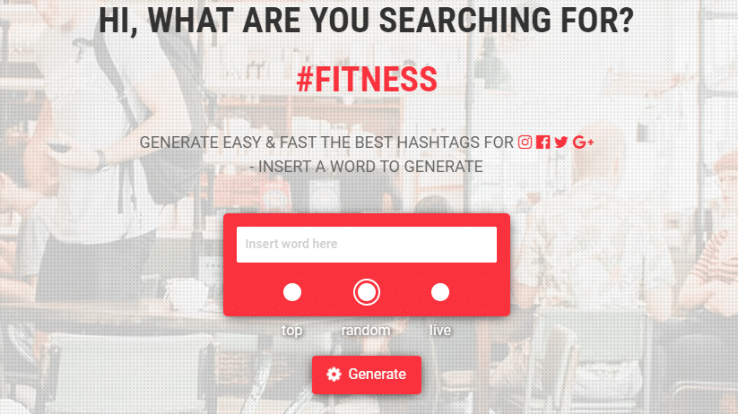 Screenshot des Hashtag-Generators von all-Hashtag.com